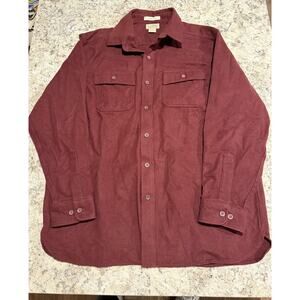 LL BEAN CHAMOIS SHIRT MEN XL TRADITIONAL FIT187923 HEAVYWEIGHT FLANNEL DEEP WINE